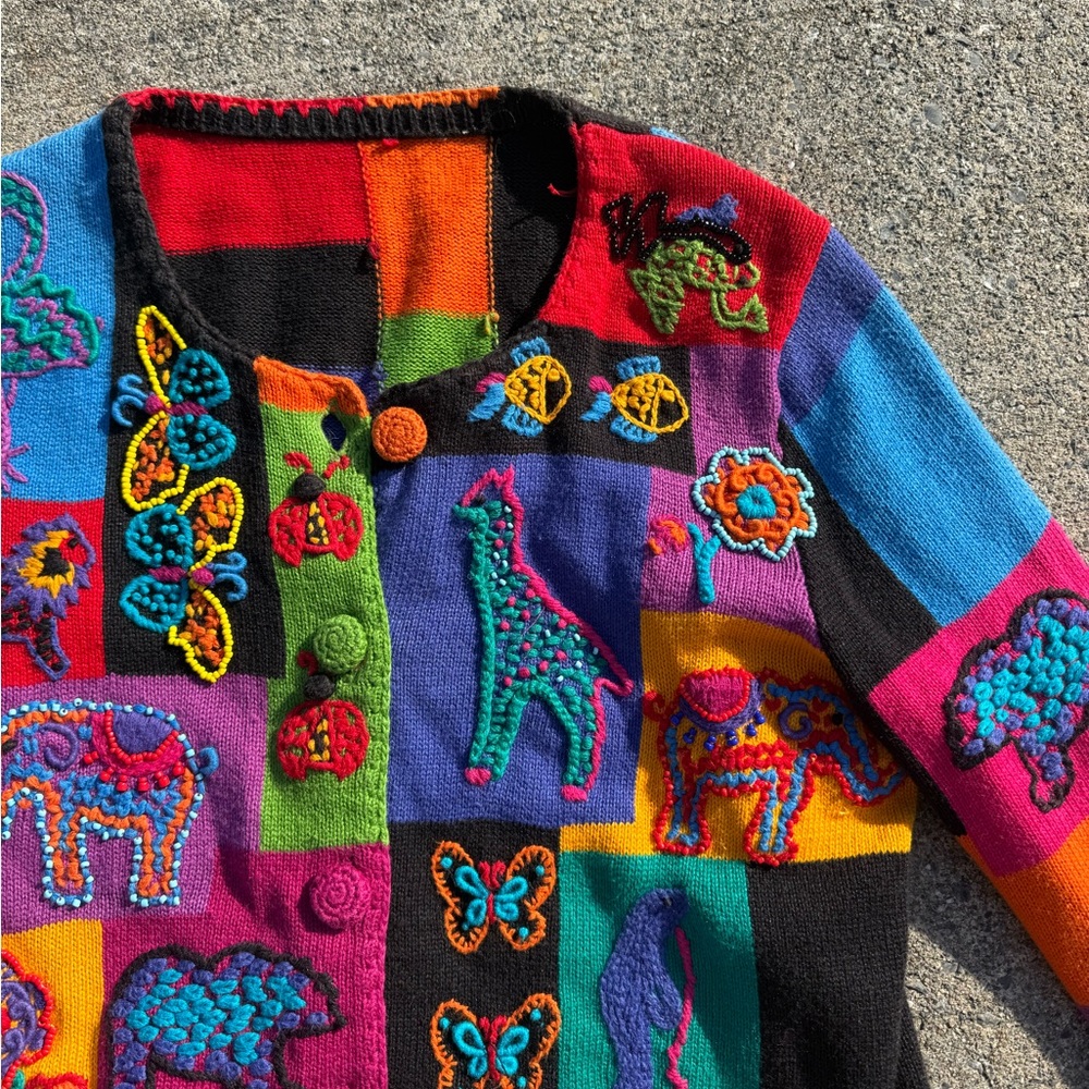 Michael Simon Multicolor Patchwork Embroidered Ja… - image 3